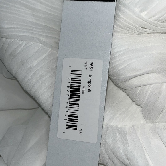 Mac Duggal NWT Chiffon Cross Ruched Top  Full Tiered length Wide Leg Jumpsuit XS - Picture 8 of 9